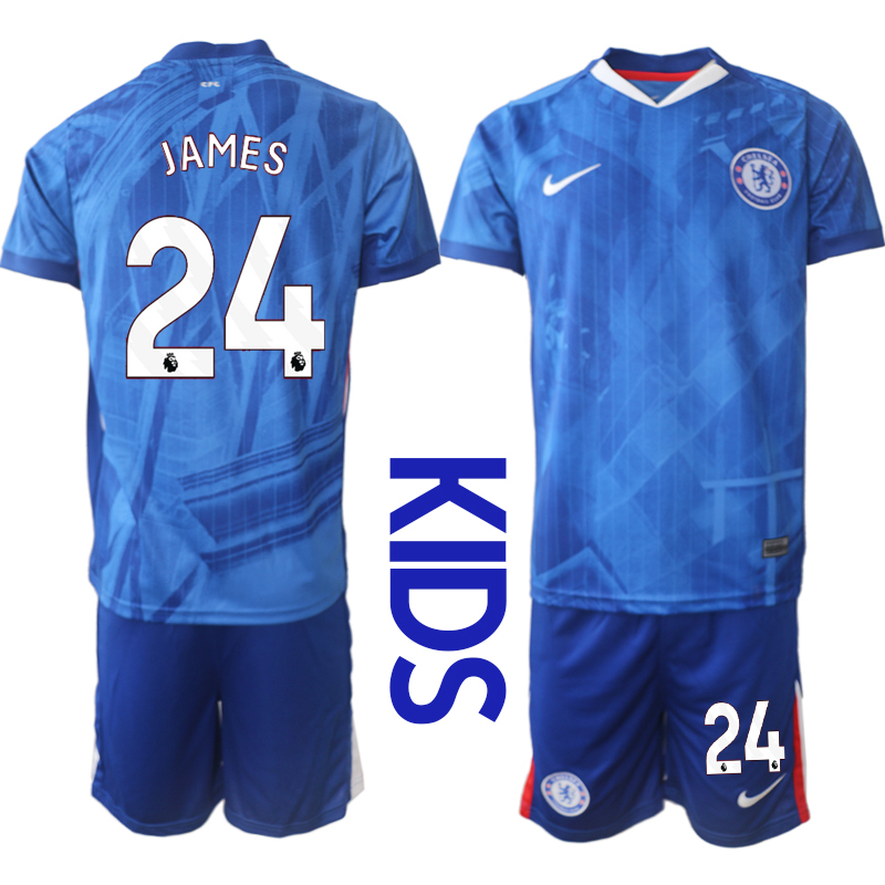 Youth 2025-2026 Club Chelsea FC home Blue #24 Soccer Jersey